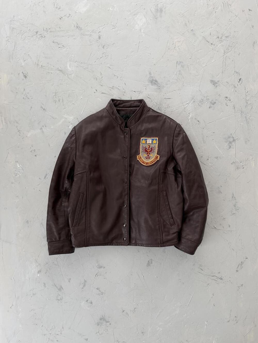 Vintage 90's McMaster University Collegiate Leather Jacket